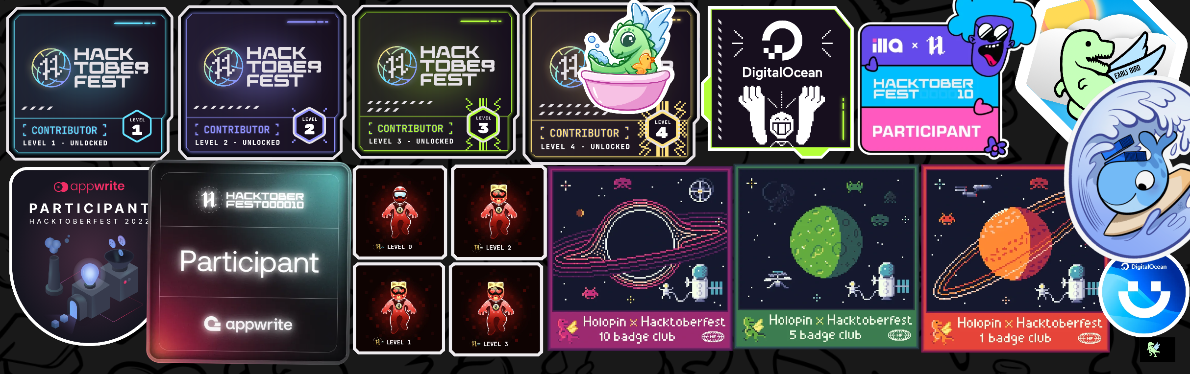 An image of @shanemaglangit's Holopin badges, which is a link to view their full Holopin profile