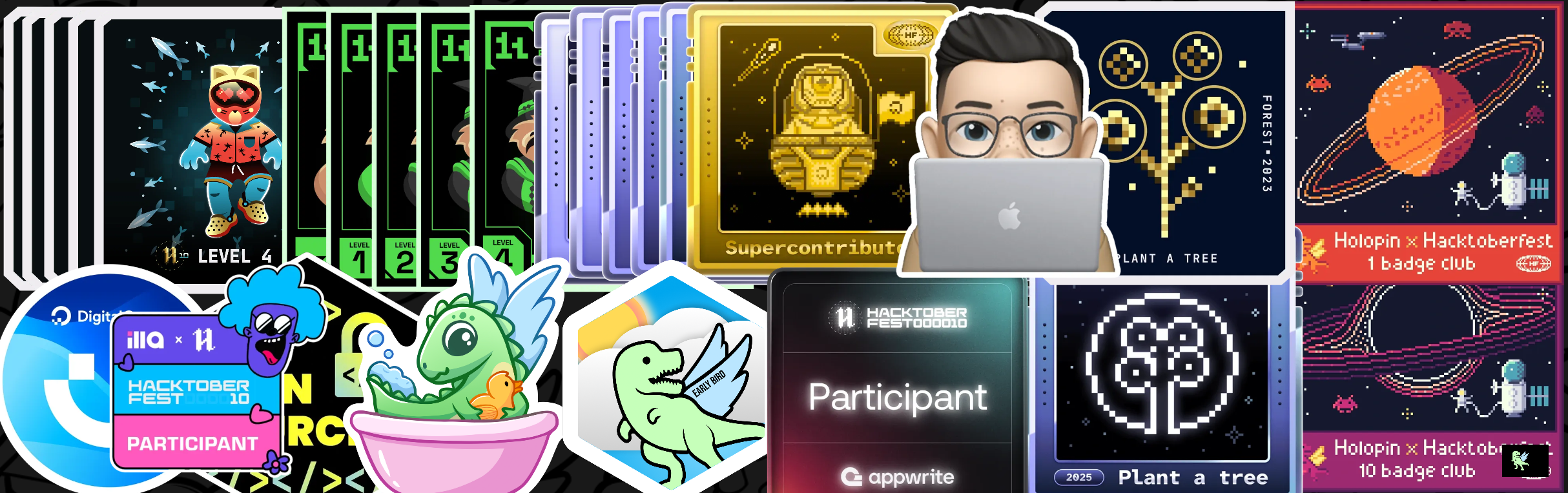 An image of @scarllethub's Holopin badges, which is a link to view their full Holopin profile