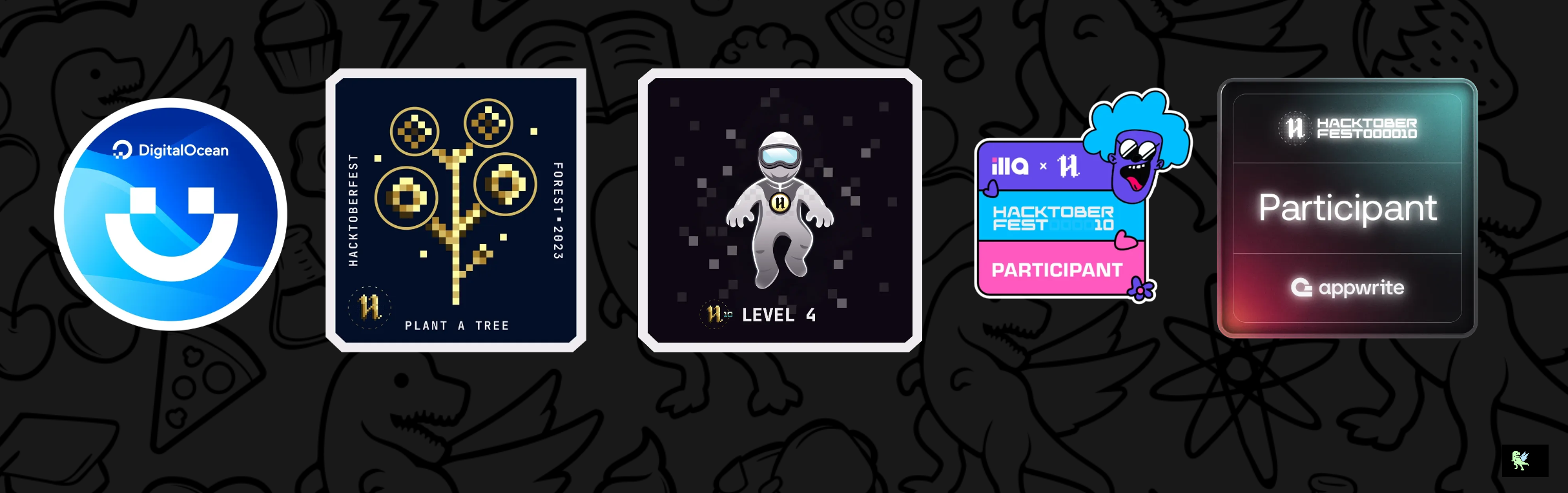 An image of @zainfikrih's Holopin badges, which is a link to view their full Holopin profile